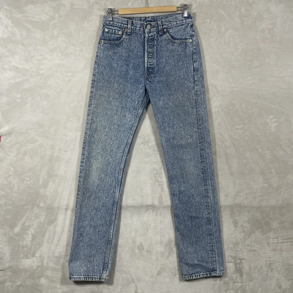 Vtg 80s Levis 501 Jeans Mens 30x34 (fit 30x33) Acid Wash 501-0604 USA Button Fly